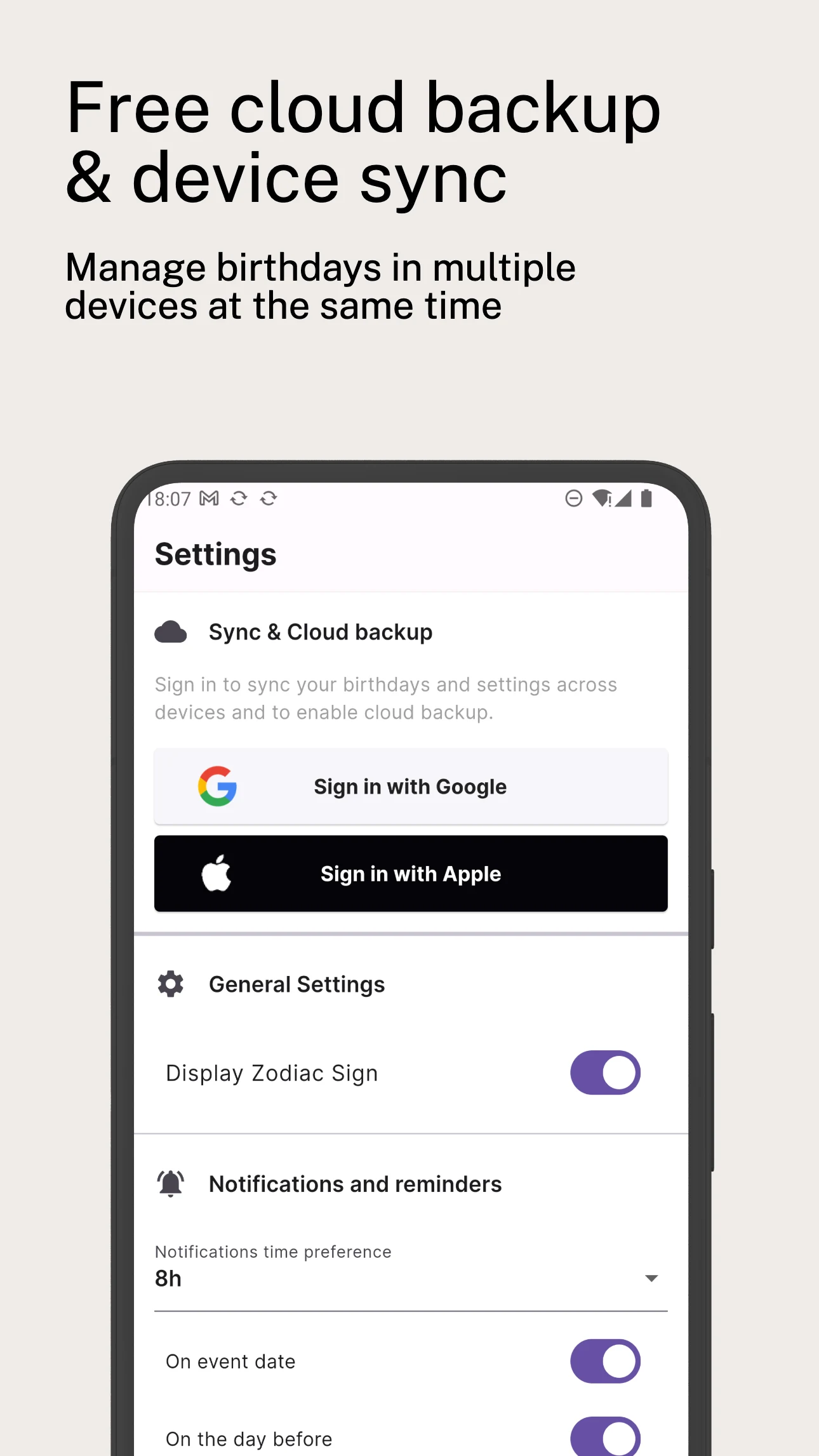 Birthday Reminder Widget screenshot