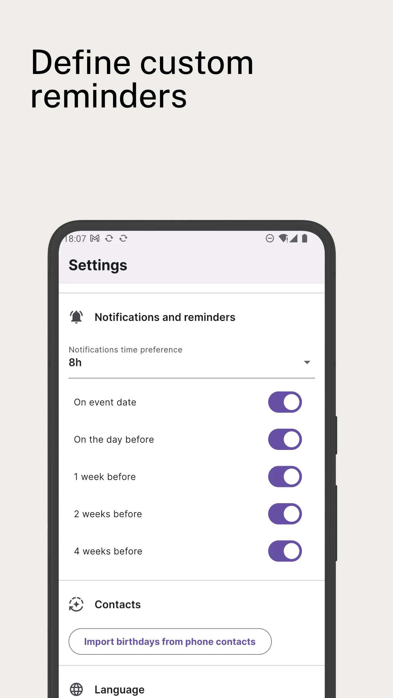 Birthday Reminder Widget screenshot