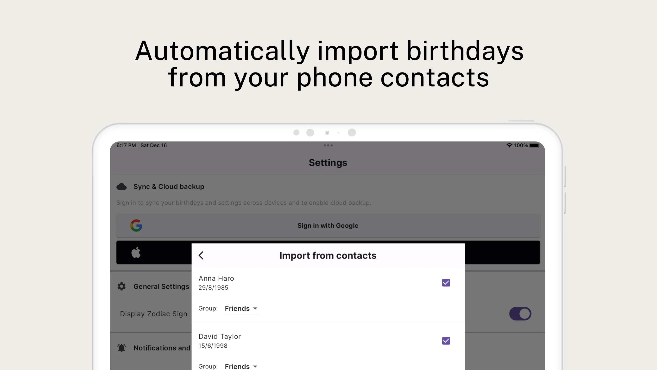 Birthday Reminder Widget screenshot