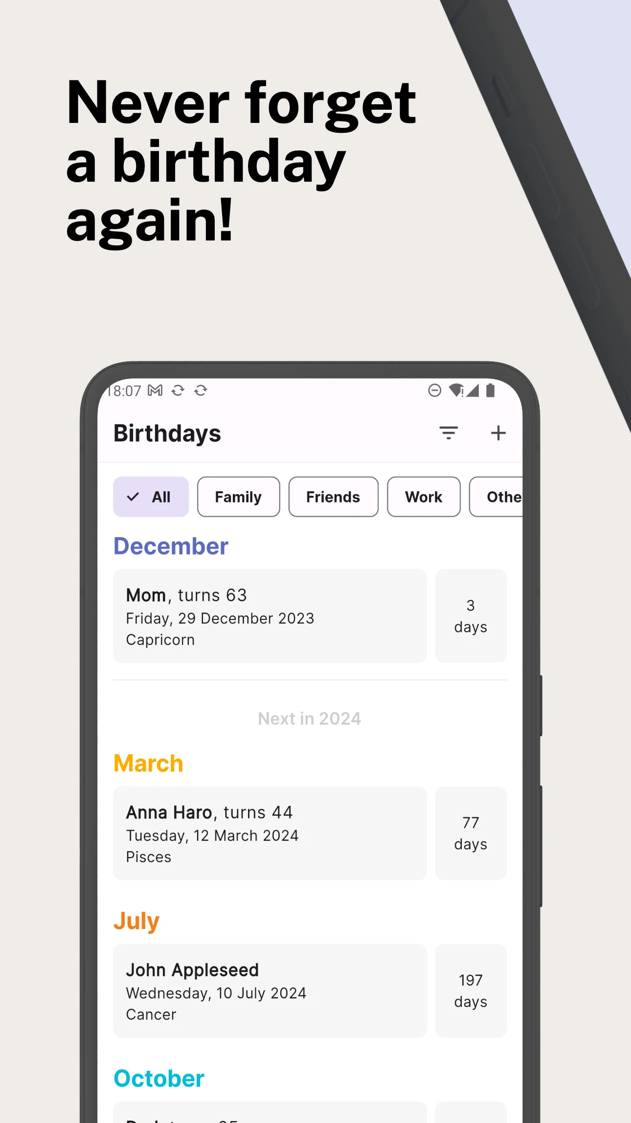 Birthday Reminder Widget screenshot